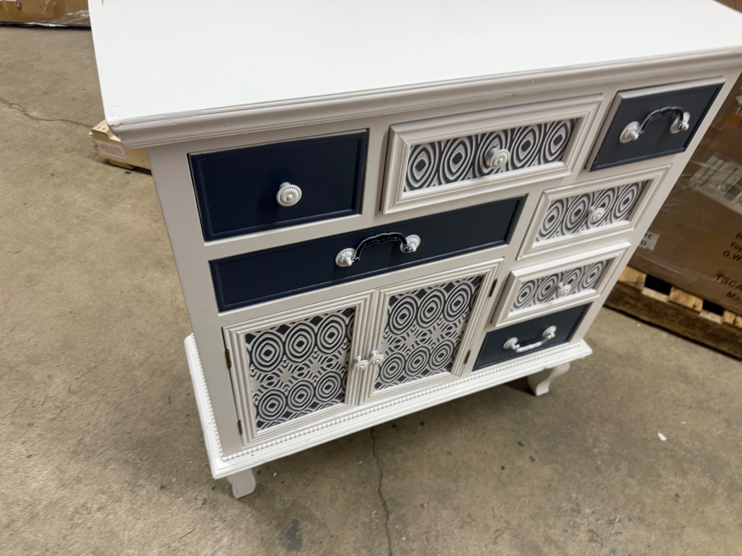 34'' Tall Solid Wood - 7-Drawers Accent Cabinet