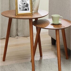 Amethist 2 Piece Nesting Tables with Solid Wood Legs