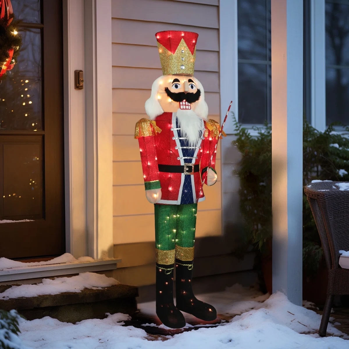5 ft Warm White Lighted Soldier Nutcracker Holiday Yard Decoration