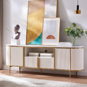 Rosevell 70" W TV Stand for TVs up to 78" White