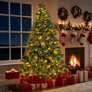 Jakyren Lighted Artificial Pine Christmas Tree
