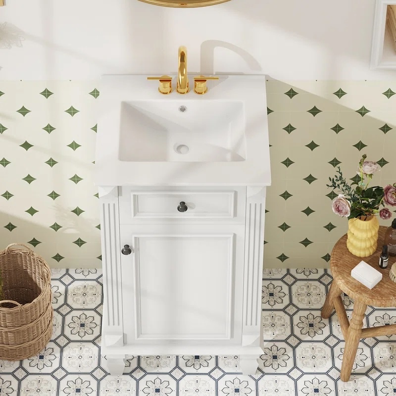 18'' Single Bathroom Vanity with Ceramic Top