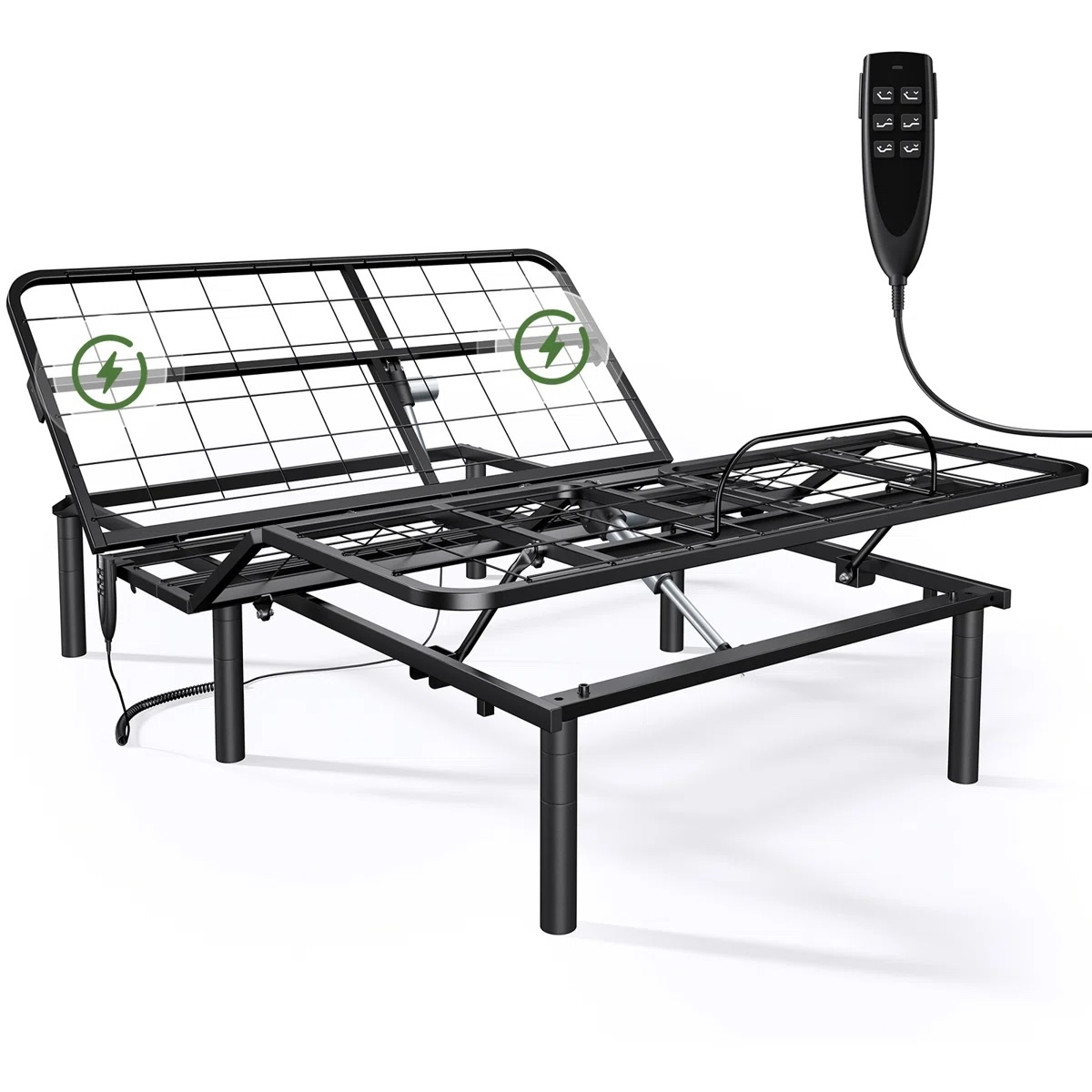 Adjustable Bed Base Frame With 4 Height Settings Frame Only