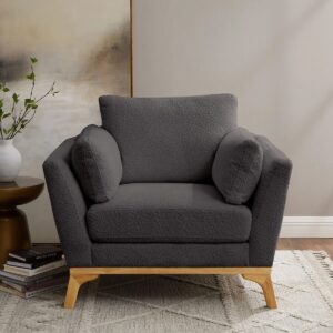 Lodell Upholstered Armchair Gray Boucle