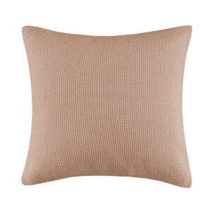 Tino Knit Square Euro Pillow Sham Cover ONLY Beige 26"x26"