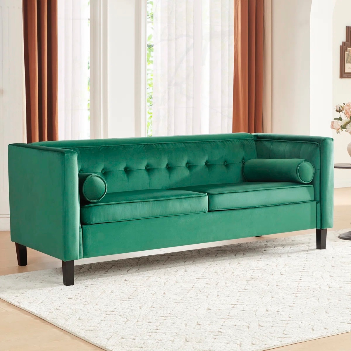 Chelsea 77'' Wide Fabric Tufted Square Arm Sofa