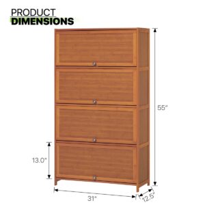 8 Tiers 36 Pairs Bamboo Shoe Rack Organizer