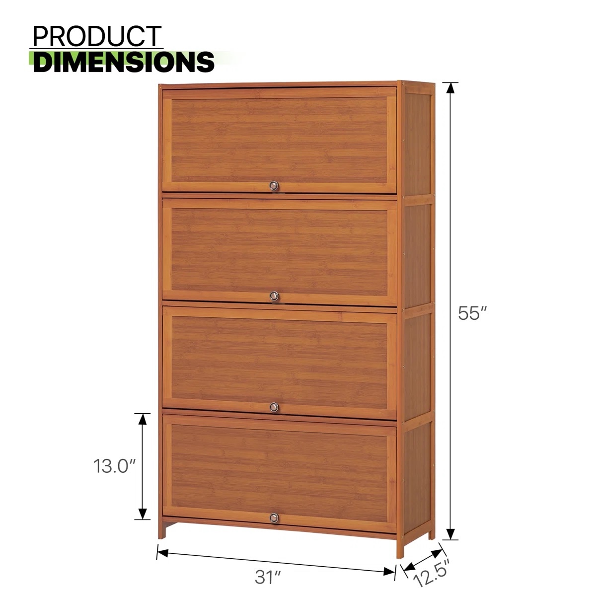 8 Tiers 36 Pairs Bamboo Shoe Rack Organizer