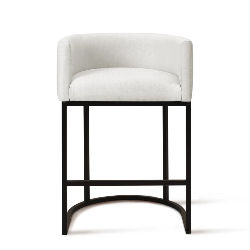 Upholstered Counter Stool with Metal Frame