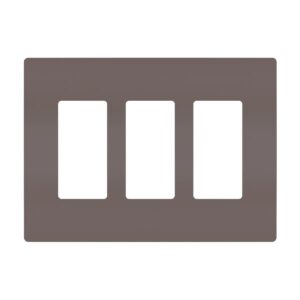 Radiant 3-Gang Decorator Rocker Screwless Wall Plate Brown