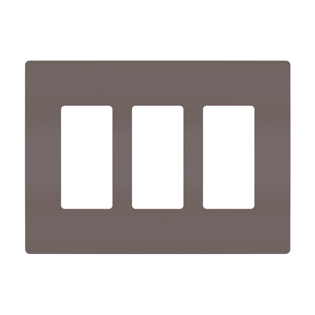 Radiant 3-Gang Decorator Rocker Screwless Wall Plate Brown