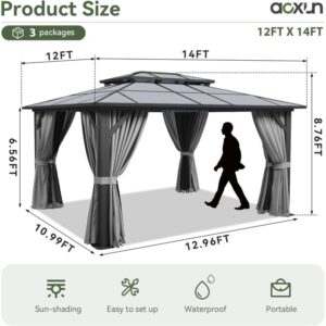 2 of 3 Boxes - AAoxun 12'x14' Hardtop Gazebo - Read Description