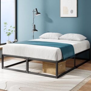14 Inch Metal Bed Frame with Wood Slat Support, Queen