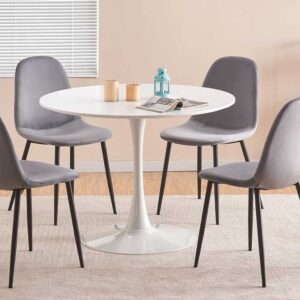 Round White Dining Pedestal Table 40"
