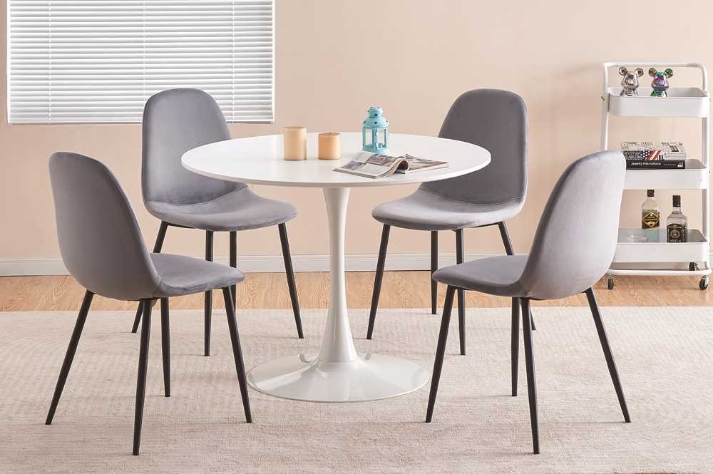 Round White Dining Pedestal Table 40"