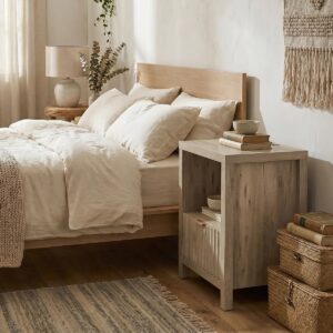Set of 2 Arrilla 25'' Tall 1- Drawer Nightstand with Built-In Outlets