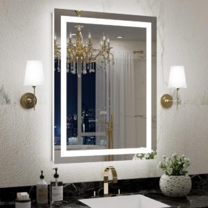 Aevar LED Anti-Fog Tempered Glass Framed Bathroom/Vanity Mirror 32" x 24"